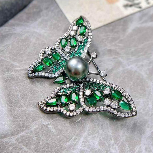 Exquisite Butterfly Brooch Tahitian Pearl - House Of Pearls